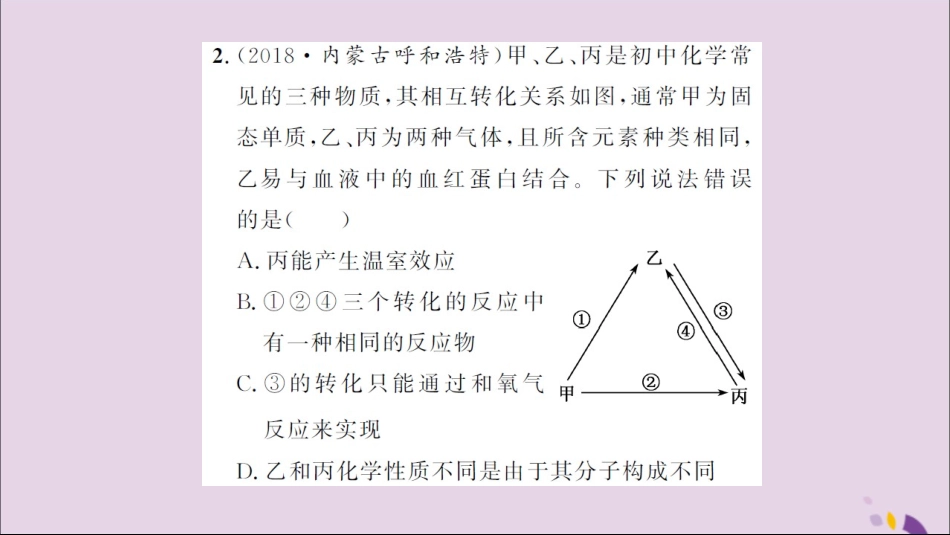 湖北省中考化学一轮复习 专题训练(五)物质推断题习题课件_第3页