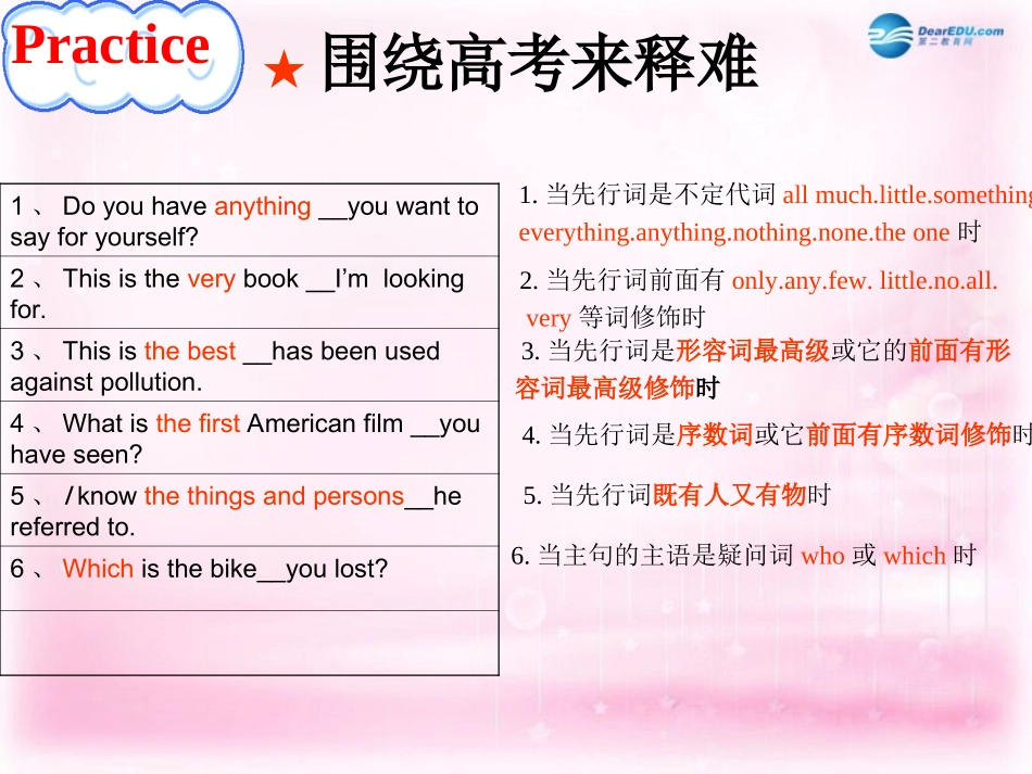 高中英语 定语从句练习课件 新人教版必修2 课件_第2页