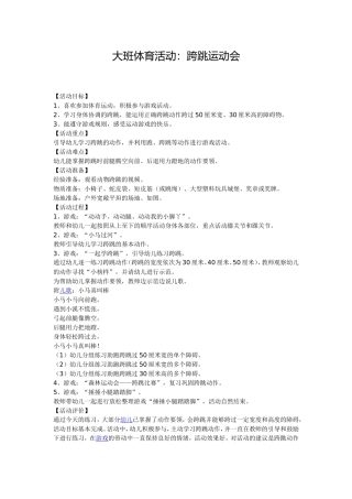 大班体育活动跨跳运动会