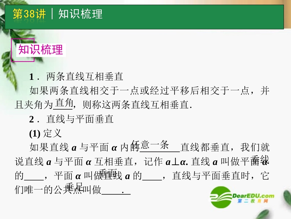 高考数学一轮单元复习 第38讲 空间中的垂直关系课件_第2页
