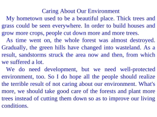 保护环境英语作文两篇