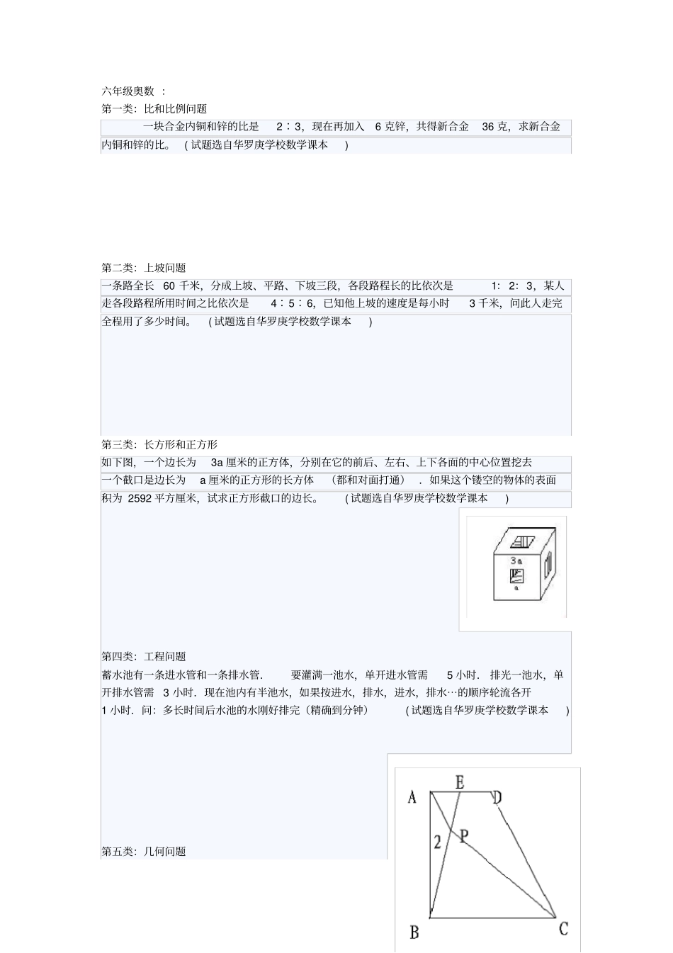 六年级奥数题型分类_第1页
