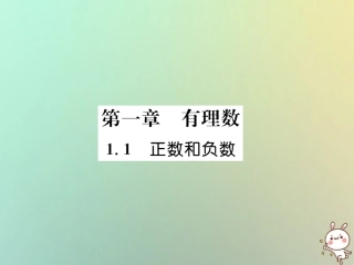 秋七年级数学上册 第一章 有理数 1.1 正数和负数习题课件 (新版)新人教版 课件
