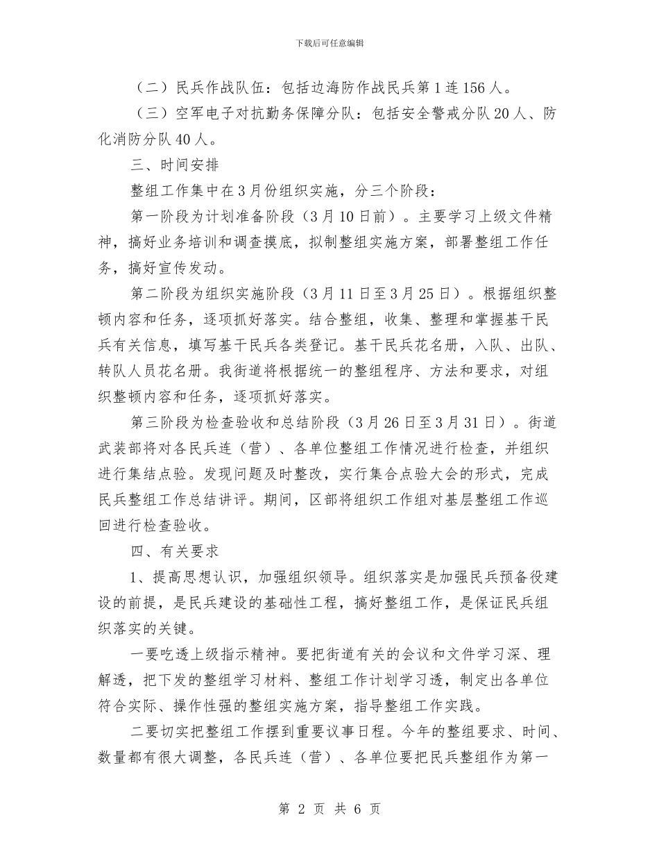 区街道党政办民兵组织整顿通知与区街道办基干民兵整组通知汇编_第2页