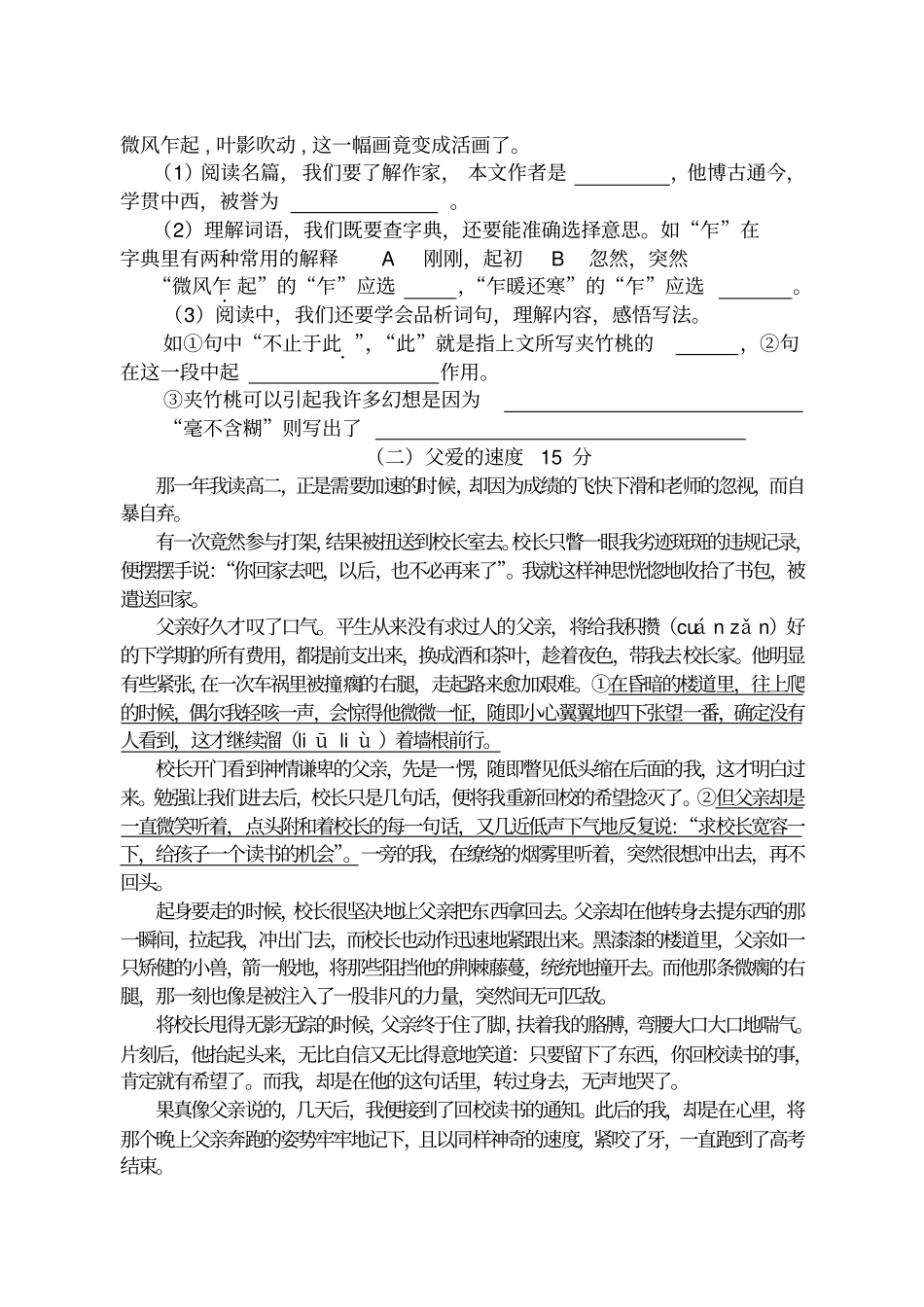 六年级小升初语文试题_第3页