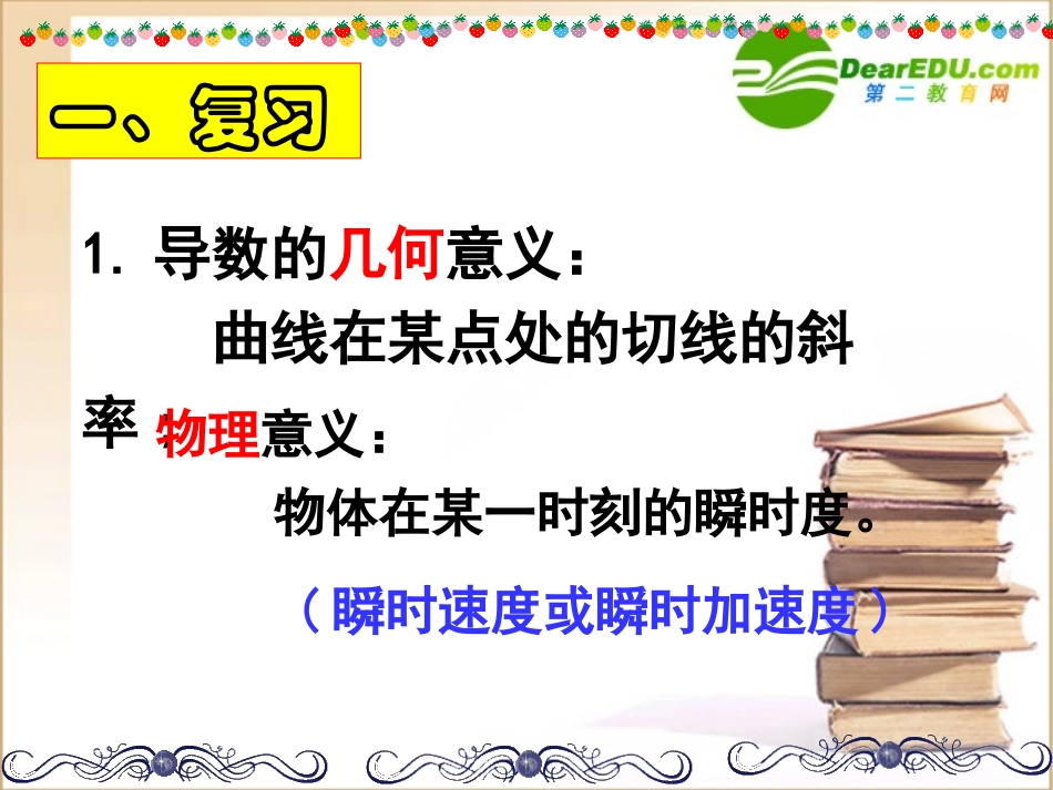 高中数学第三章第五课时321 常见函数的导数1课件苏教版选修1-1 课件_第1页