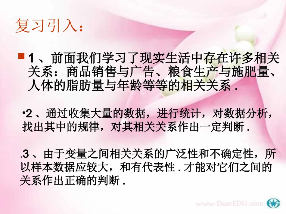 高二数学两个变量的线性相关课件_第2页