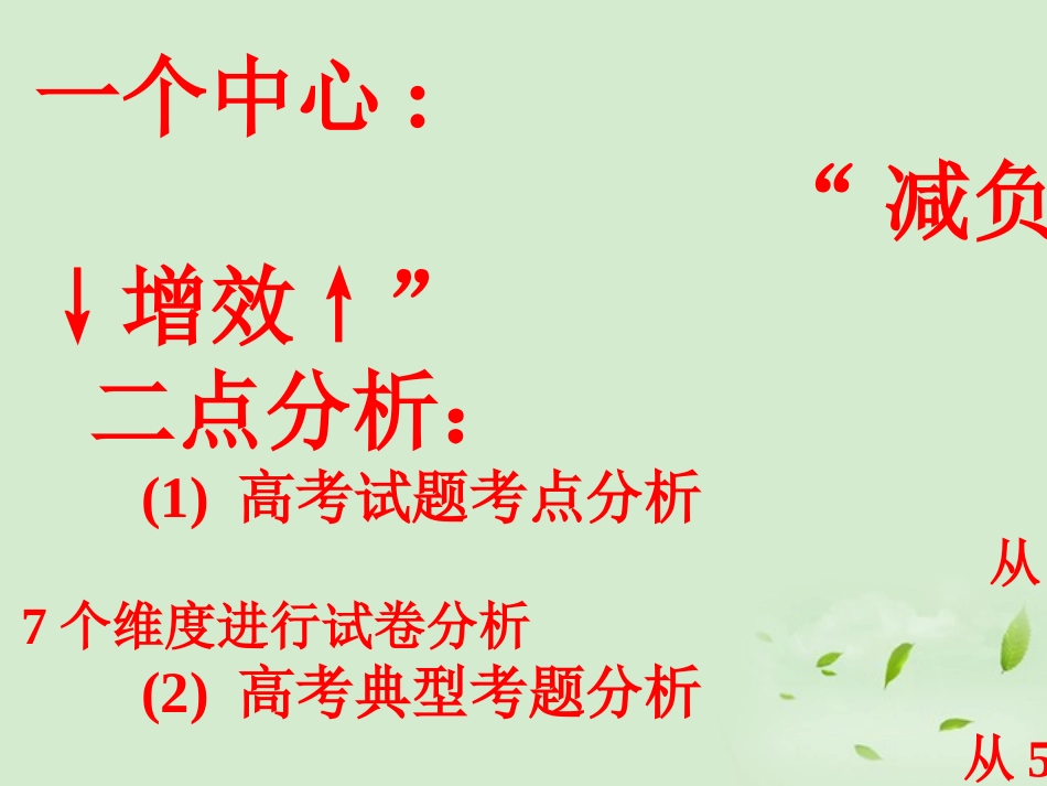 福建省高三数学 研讨会讲座(基于 减负增效 的函数导数复习教学建议)课件_第3页