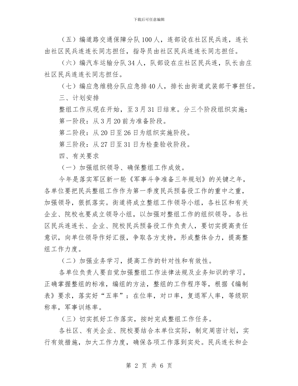 区街道办基干民兵组织整顿通知与区街道办居住区域安全检查通知汇编_第2页