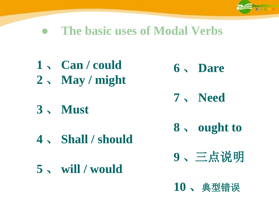 高考英语 考前回顾之情态动词 课件_第2页