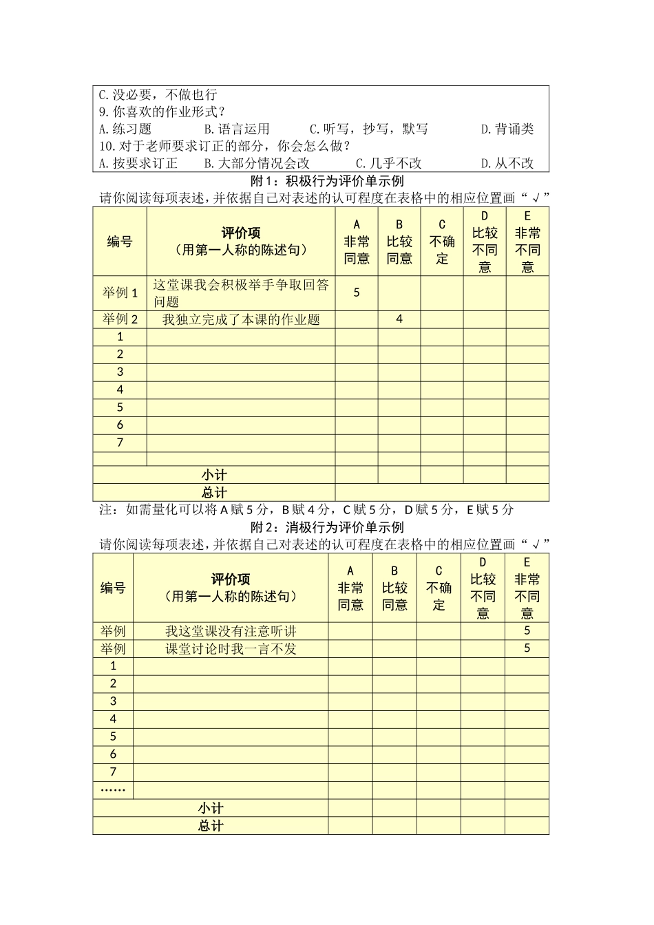学习行为态度评价问卷【祝俊】_第2页