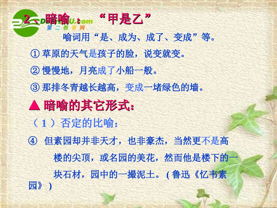 高中语文：(比喻)复习课件_第3页