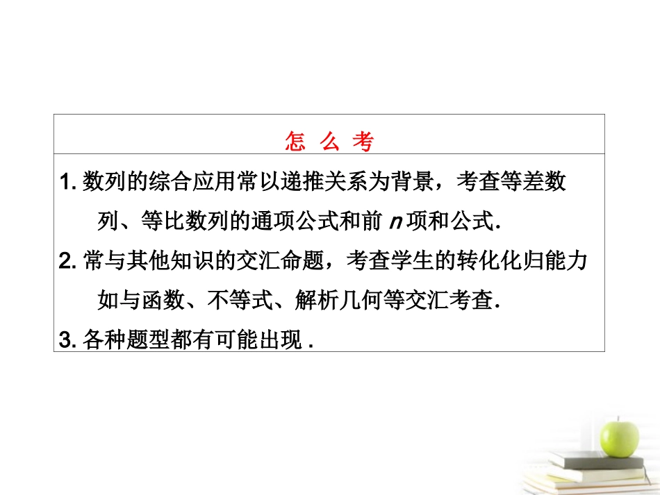 高考数学 第五章第五节数列的综合问题课件 新人教A版 课件_第3页