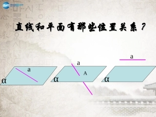 高中数学 231直线和平面有那些位置关系课件 新人教A版必修2 课件