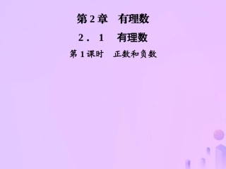 秋七年级数学上册 第2章 有理数 2.1 有理数 第1课时 正数和负数课件 (新版)华东师大版 课件