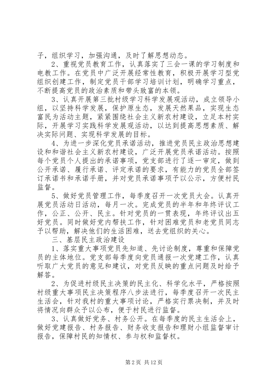 20XX年村党支部工作计划范文 (4)_第2页