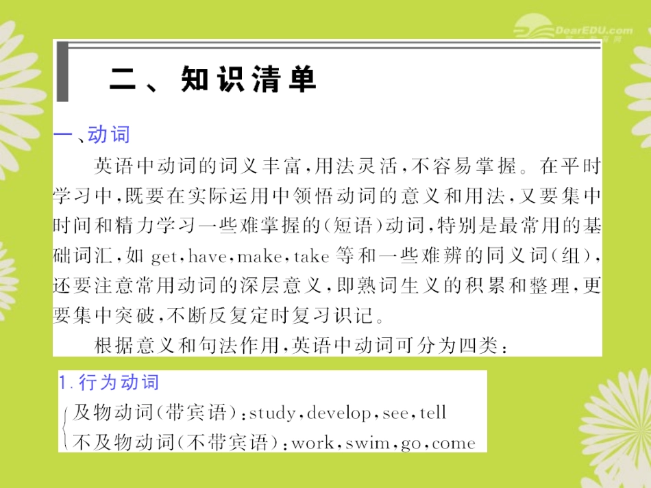 高考英语复习 动词及短语动词和情态动词精品课件_第3页