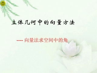 高中数学(向量法求空间中的角)课件 新人教版选修2-1 课件