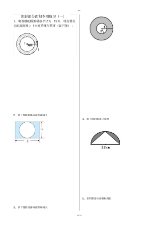 六年级数学上册阴影面积专项练习
