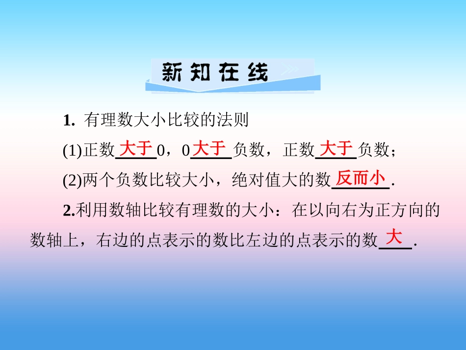 秋七年级数学上册 第1章 有理数 1.3 有理数大小的比较课件 (新版)湘教版 课件_第2页