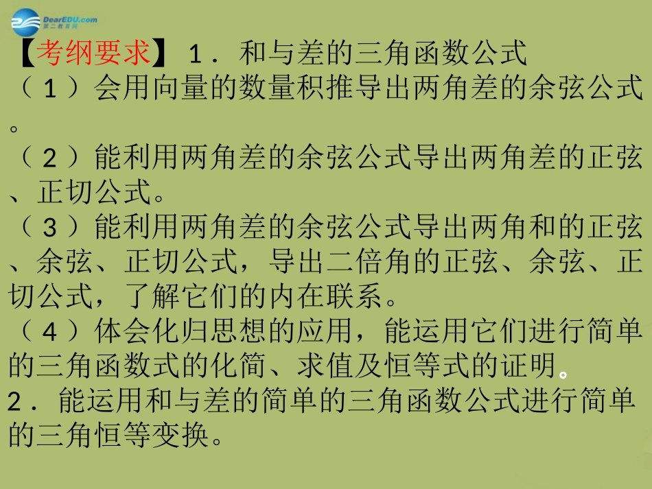 高三数学 4.4三角恒等变换复习课件_第2页