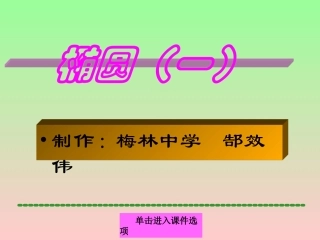 高中数学：椭圆的定义 课件 新人教版必修1