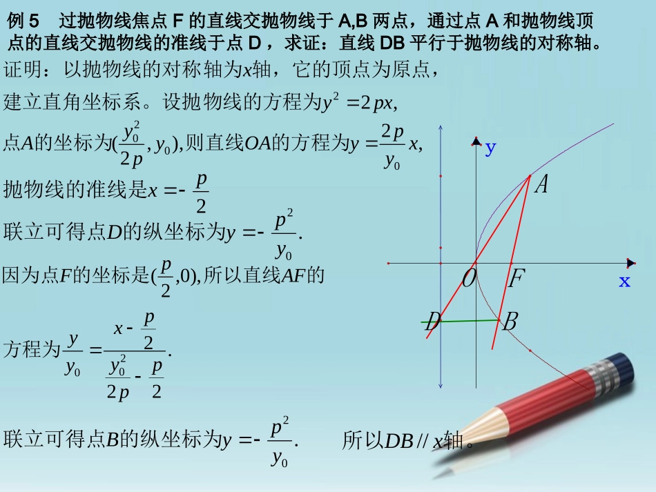高中数学 抛物线几何性质2课件 新人教版选修2-1 课件_第1页
