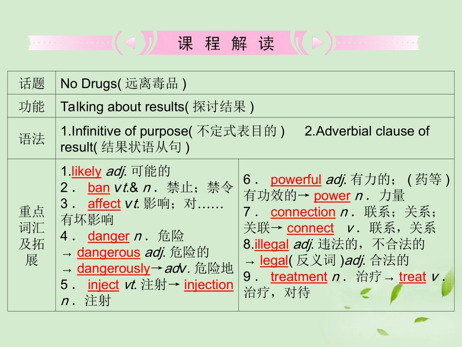 高考英语 Module2知识与要点课件 外研版必修2 课件_第2页