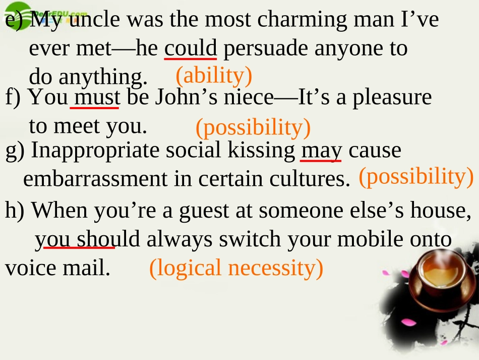 高中英语 Unit27 Behaviour-Grammar Extension课件 北师大版选修9 课件_第3页