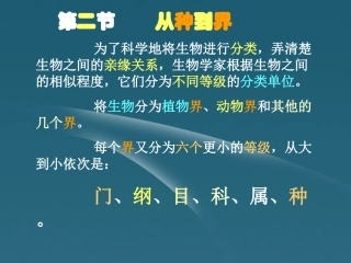 江西省萍乡四中八年级生物上册 第六单元第一章根据生物的特征进行分类从种到界课件