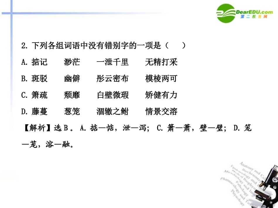 高中语文 单元质量评估全程学习方略课件(一) 新人教版必修2 课件_第3页