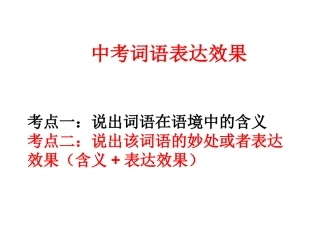 中考词语表达效果