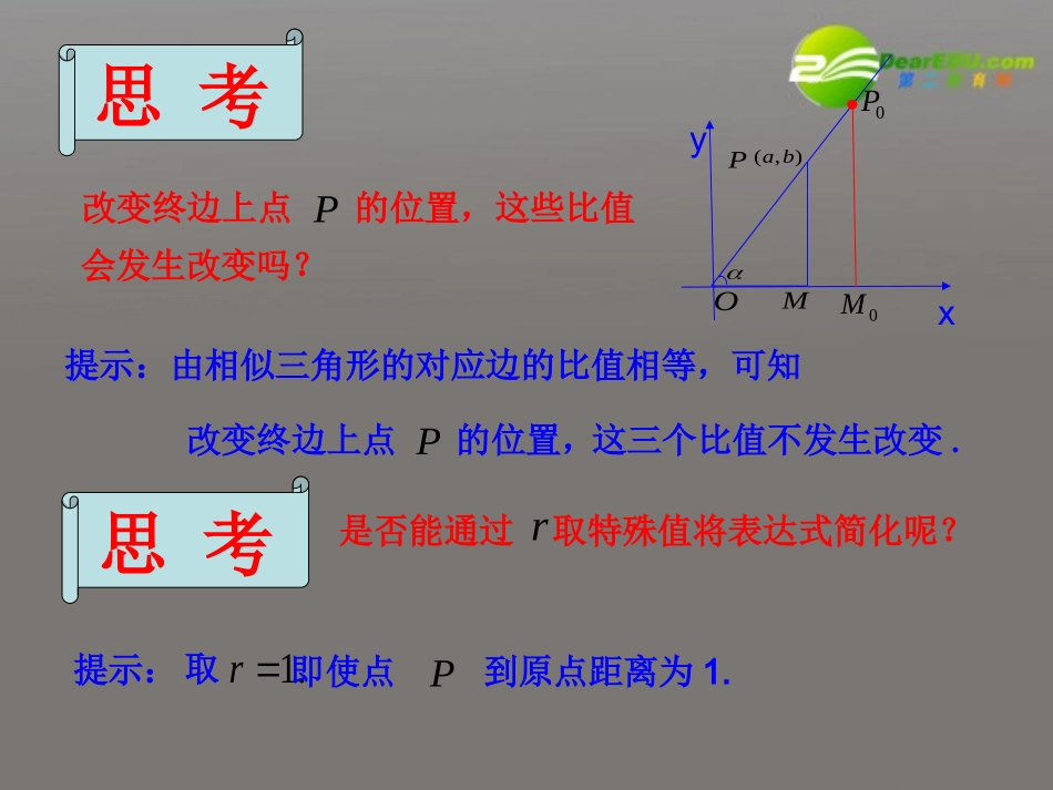 高中数学 121(任意角的三角函数2)课件 苏教版必修4 课件_第3页