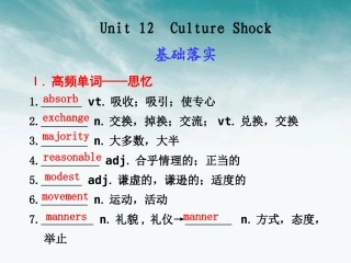 高考英语 Unit12 Culture Shock课件