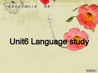 高三英语Unit6 Language study 新课标 人教版 课件