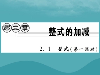 秋七年级数学上册 第二章 整式的加减 2.1 整式(第1课时)练习课件 (新版)新人教版 课件