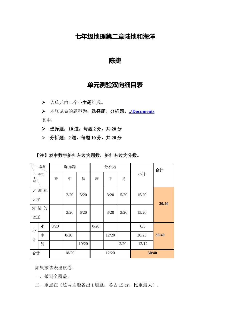七年级地理第二章陆地和海洋陈捷_第1页