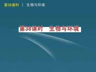 版中考生物一轮复习(含中考新题) 第38课时生物与环境精品课件 浙教版 课件