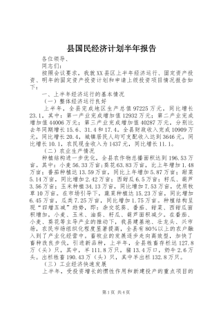 县国民经济计划半年报告 