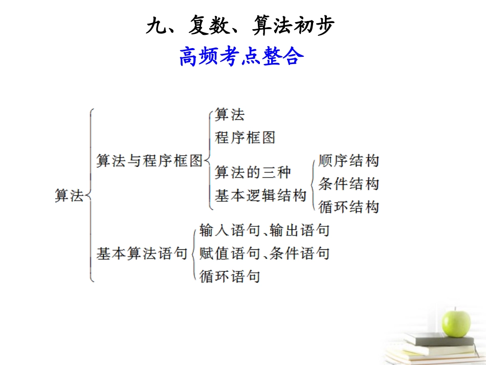 高考数学复习 专题十第9讲 复数、算法初步课件 理 课件_第1页