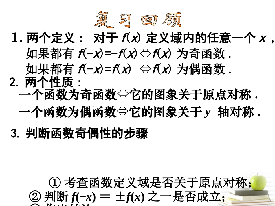 高一数学 132 函数的奇偶性二课件 新人教A版必修1 课件_第2页