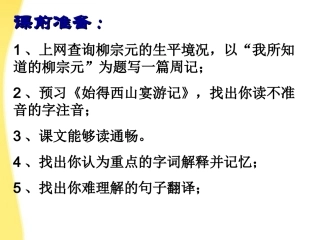 高中语文 422(始得西山宴游记)同步课件 苏教版必修1 课件