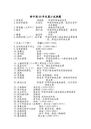 新中国60年长篇小说典藏