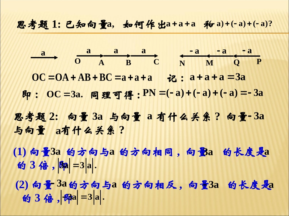 高中数学 223向量数乘运算及其几何意义课件 新人教A版必修4 课件_第3页