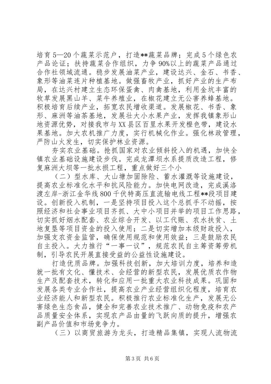 镇五年工作规划 _第3页