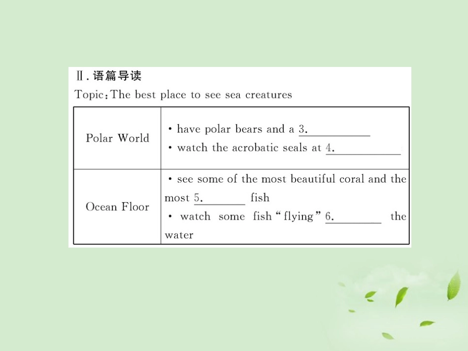 高中英语课时讲练通 Unit7 The Sea Period 4课件 北师大版必修3 课件_第3页