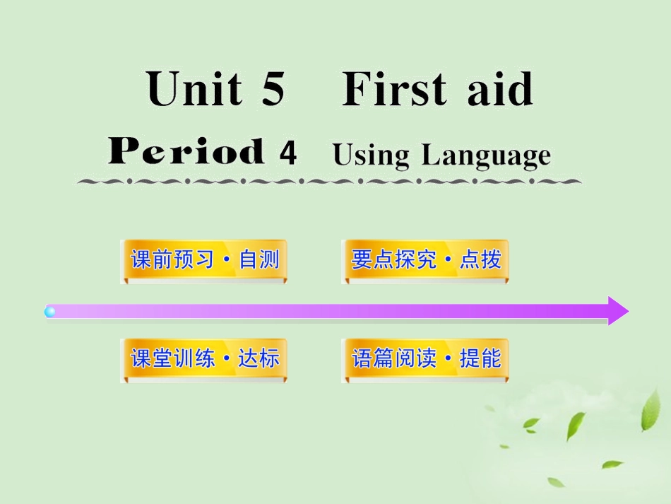 高中英语课时讲练通配套课件 Unit5(First Aid)Period 4 新人教版必修5 课件_第1页