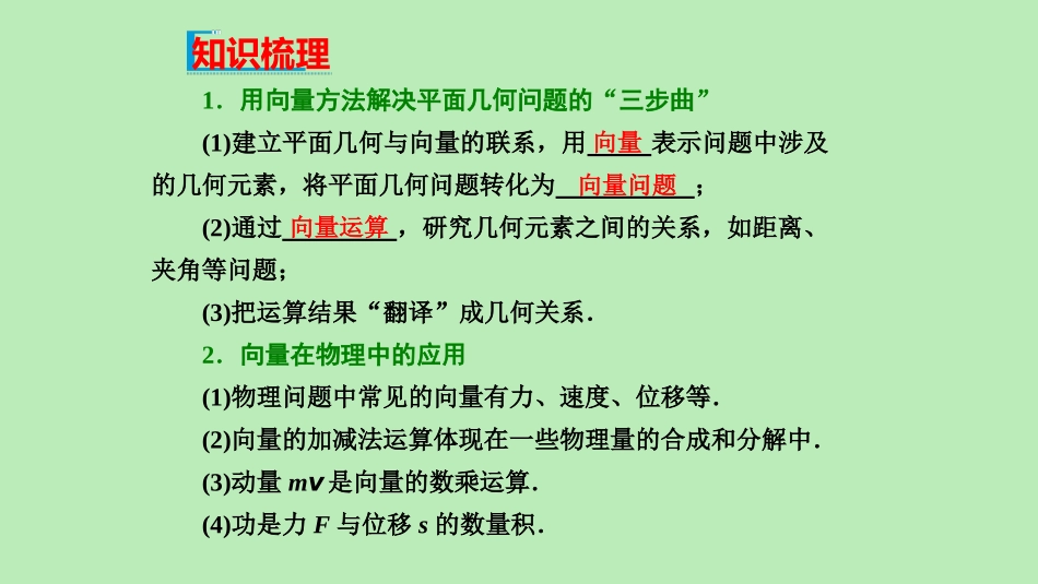 高中数学 第六章 平面向量及其应用 641 平面几何中的向量方法 642 向量在物理中的应用举例课件 新人教A版必修第二册 课件_第3页