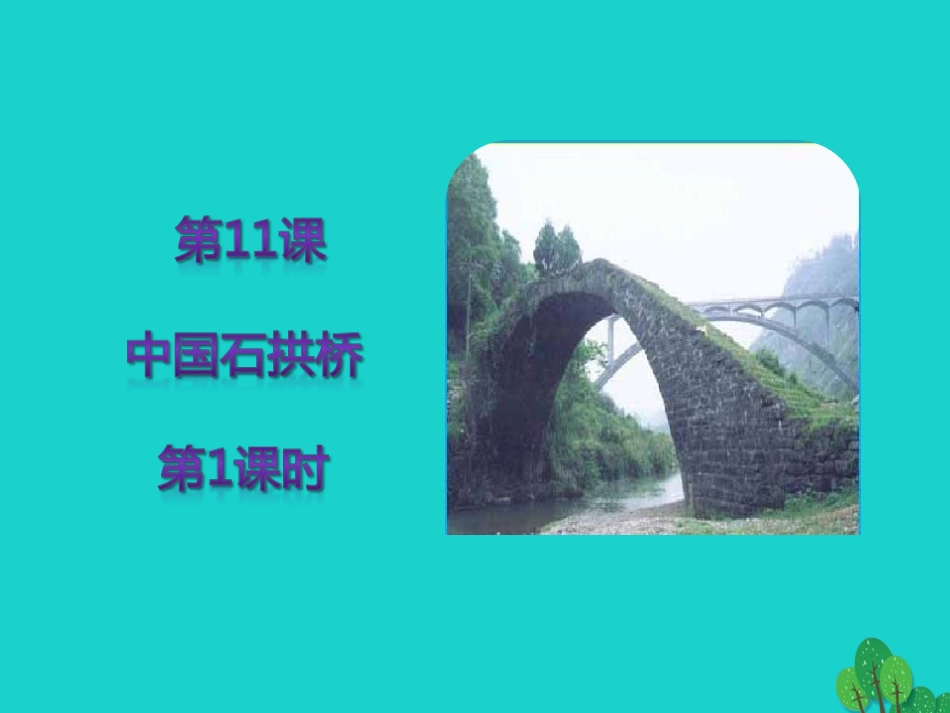 秋八年级语文上册 第三单元 第11课(中国石拱桥)(第1课时)课件 新人教版 课件_第1页