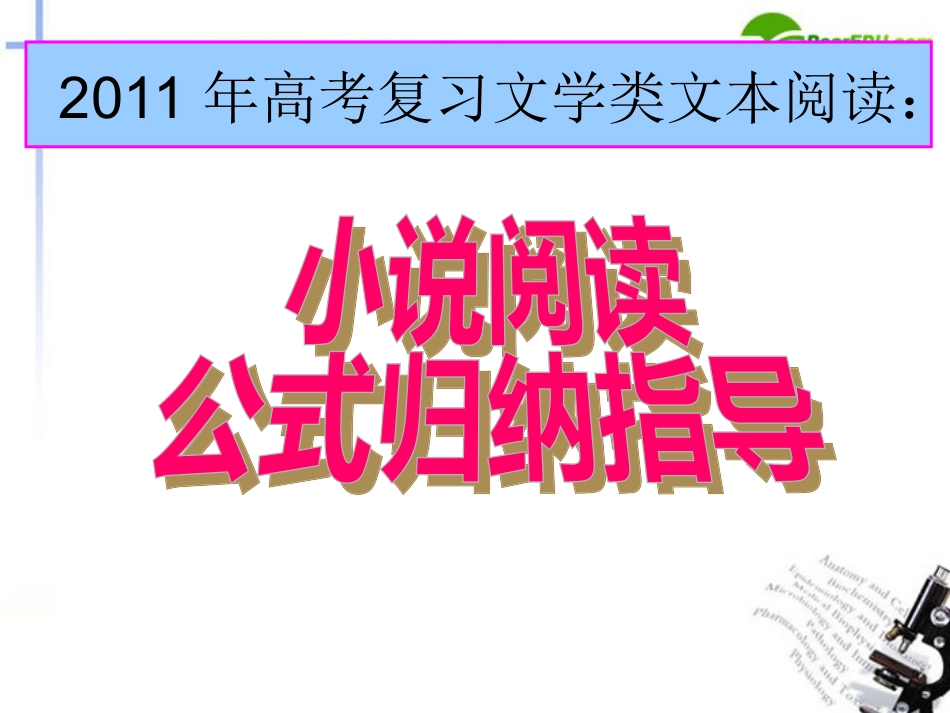高考语文(小说阅读公式归纳)教学课件_第1页